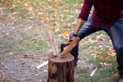 INTERTOOL Hatchet for Chopping Wood and kindling - Small Hand Axe for Camping Firewood - 15” Survival Ax - with Shock-Absorbing Fiberglass Anti-Slip Handle HT-0261