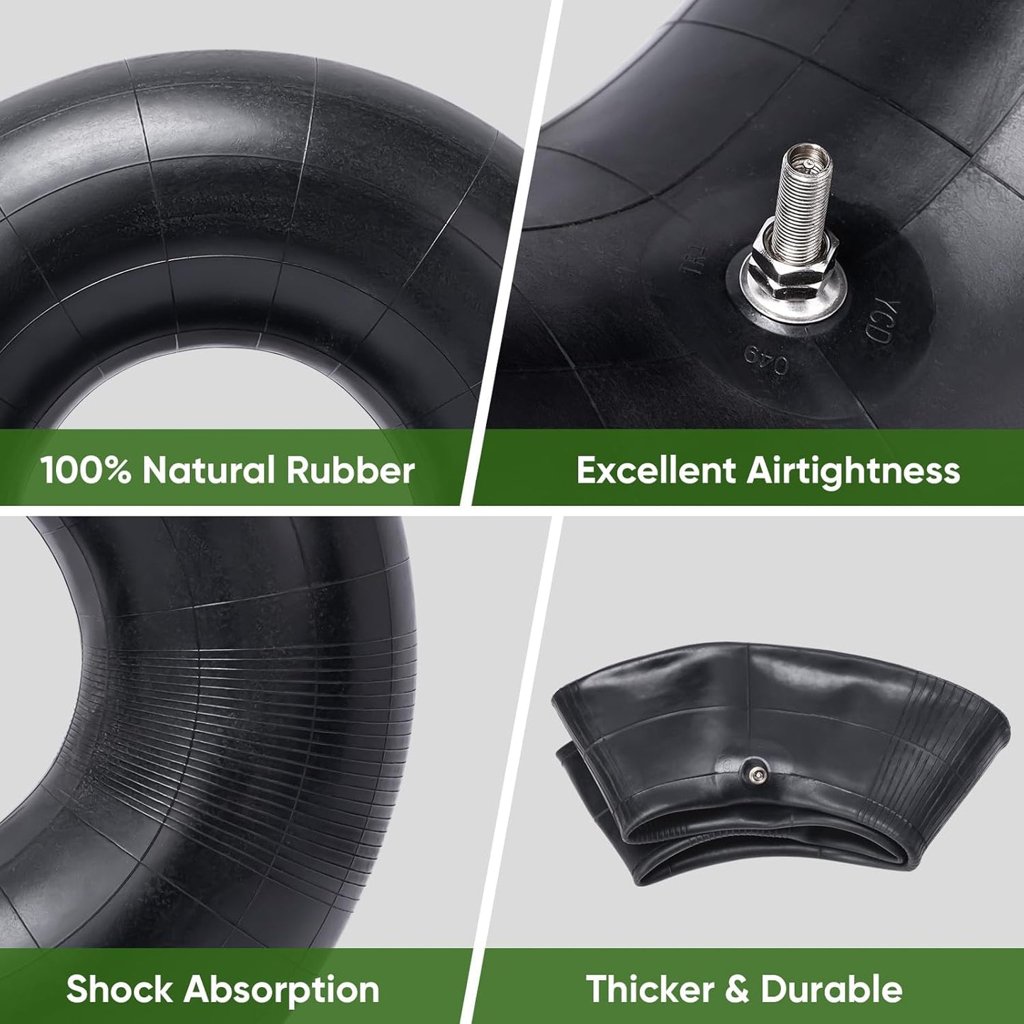 TICONN 20x8.00-8, 20x10.00-8 Inner Tube, 2 Pack Inner Tire Tube for Wheelbarrow Tires, Replacement Tube with TR-4 Straight Valve Stem for Wheelbarrows, Lawn Mowers, Garden Tractor, ATVs, Tractor