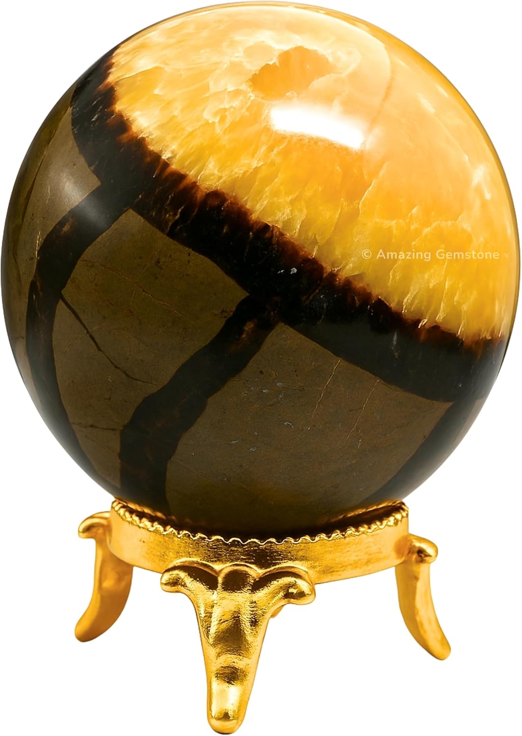 Amazing Gemstone Septarian Crystal Ball with Stand - 2 Inches Crystal Sphere Meditation Balls for Witchcraft and Decorative Balls