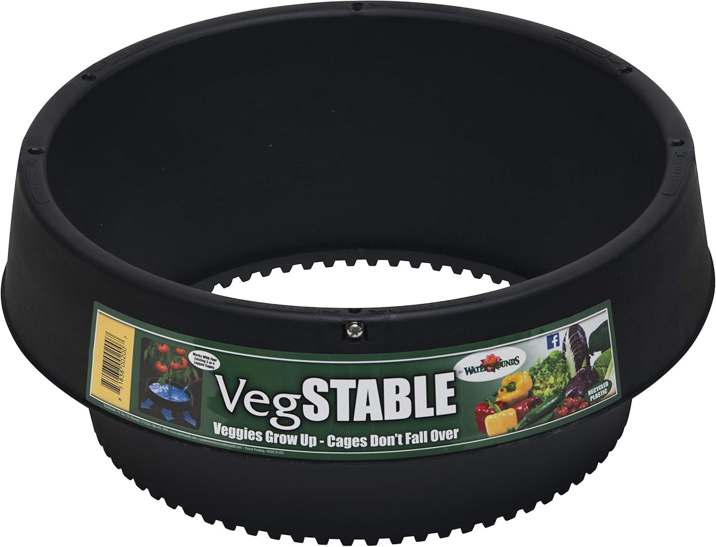 6 Pack of VegSTABLE Rings (Veggies Grow Up, Cages Won't Fall Over). Watering Tomatoes and Vegetables and Anchoring Cages