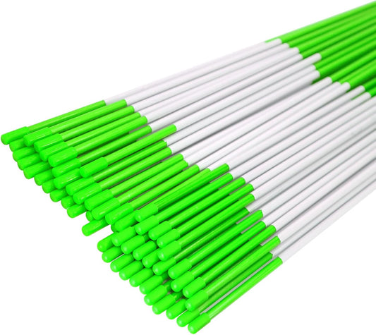 Driveway Markers Snow Stakes 48 inch Green Plow Stakes Reflective Fiberglass, Pack of 100 for Parking Lots, Walkways
