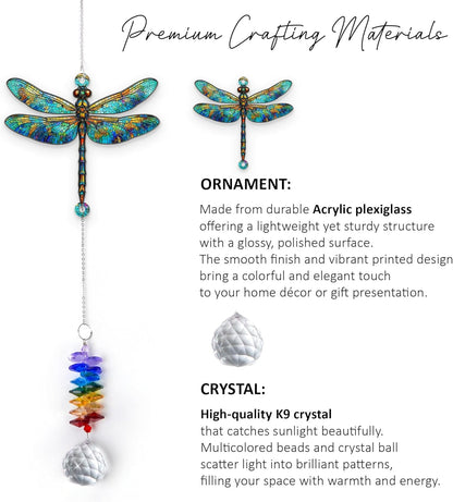 1 Layered Ornament Suncatcher - Dragonfly Gifts - Dragonflies Decor - Christmas Birthday Gifts for Women, Men - Dragonfly Keepsake - Remembrance Ornament - Rainbow Maker - Hanging Home Decor