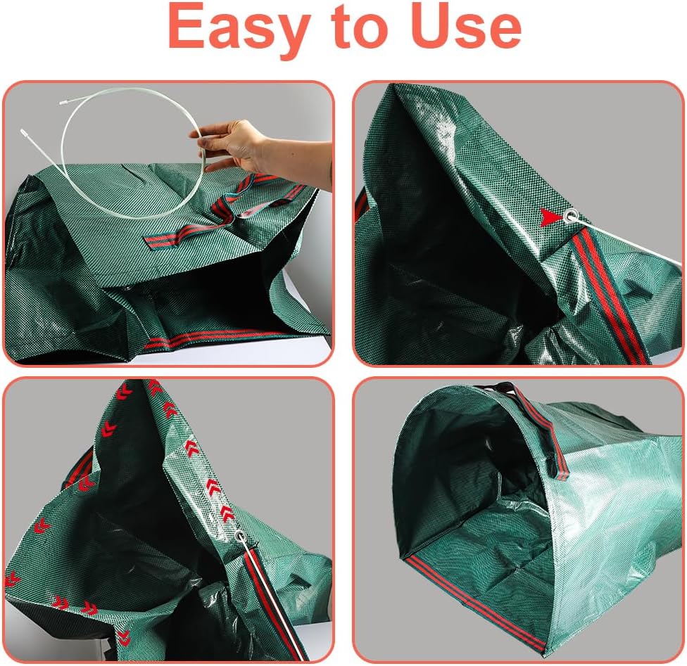 2 Pack Yard Waste Bags, 72 Gallon Yard Garden Bags for Leaves Lawn and Leaf Bags, Reusable Yard Garden Bags for Leaves Lawn Trash (270L)