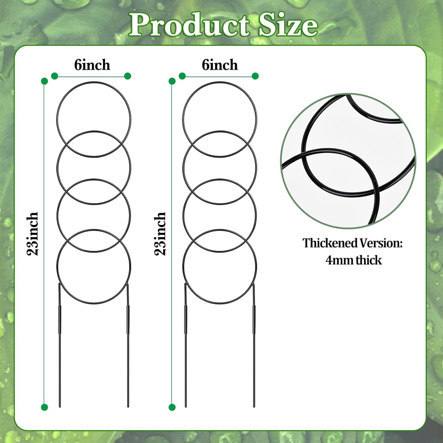 23Inch Outdoor Plant Trellis for Climbing Plants, Metal Garden Trellis for Potted Plants,Plant Stakes for Indoor Plants Accessories Hoya,Flower,Plant Support,Plant Gifts (23Inch-Circular)