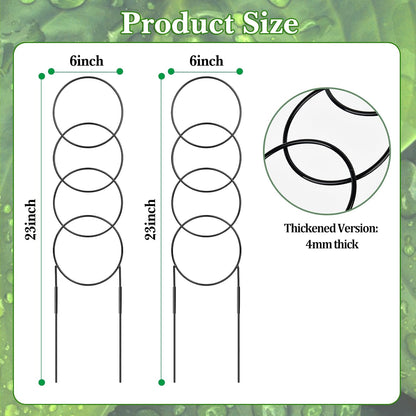 23Inch Outdoor Plant Trellis for Climbing Plants, Metal Garden Trellis for Potted Plants,Plant Stakes for Indoor Plants Accessories Hoya,Flower,Plant Support,Plant Gifts (23Inch-Circular)