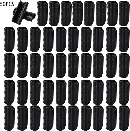 50 PCS 1 inch Greenhouse Clamps Clips 26mm Black ABS Snap Clamp Tube Clip Garden Buildings Tube Clip for Greenhouse Film, Sunshade Nets, Frame Shelters (Outer Ø 1.26”inner Ø 1”)