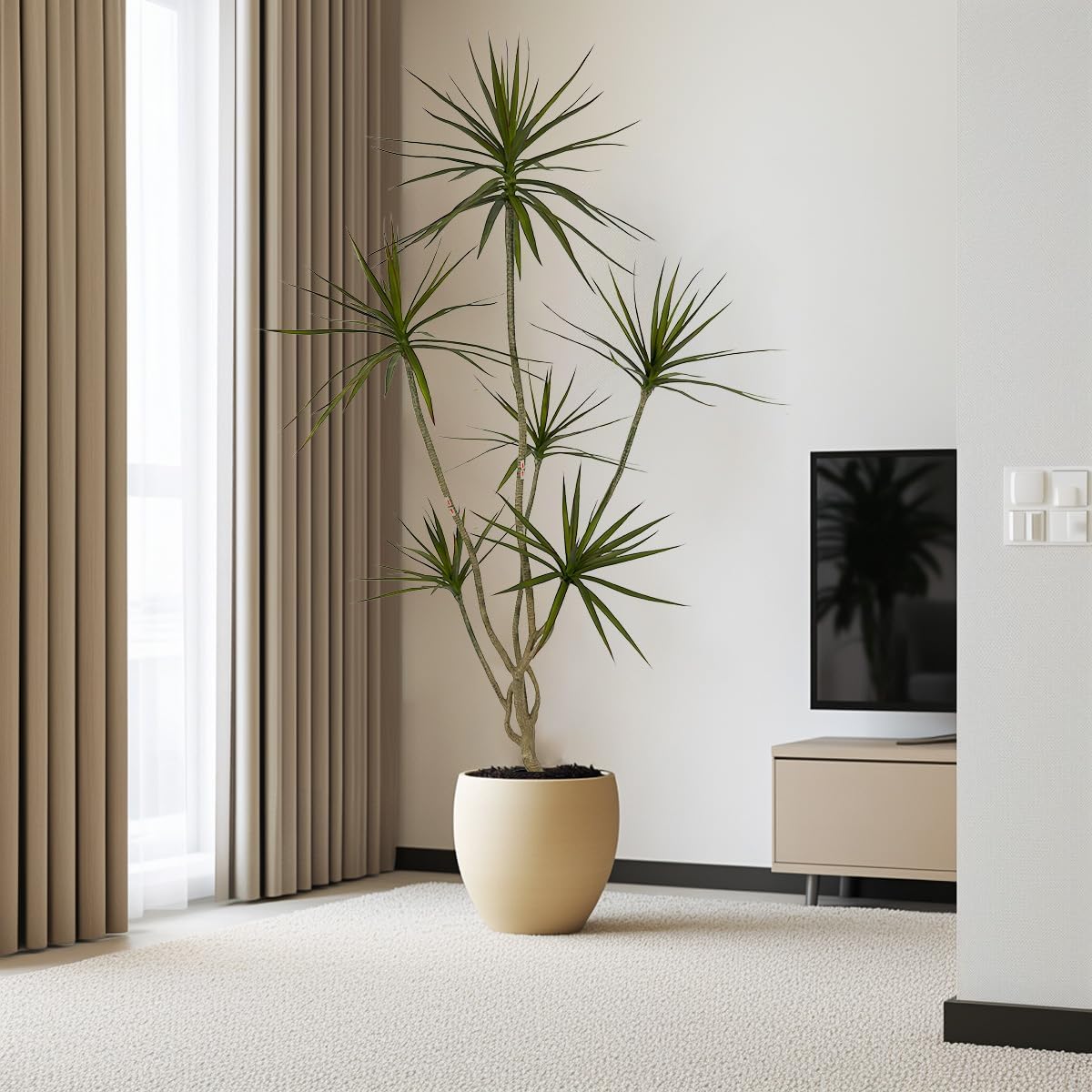 Artificial Dracaena marginata,6ft Tall Fake Plants Artificial Dracaena marginata Plants for Indoor, Fake Trees for Office Home Living Room Floor Patio Greening Porch Decor