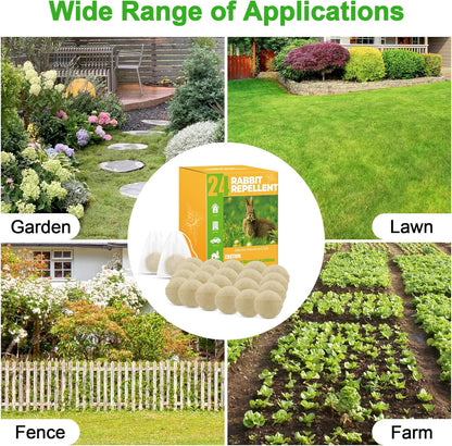 24PCS Natural Rabbit Repellent Balls for Garden & Yard