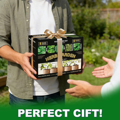 Indoor Herb Garden Kit – Complete Starter Growing Set with Planter Bags, Soil Discs & Tools | Easy DIY Kitchen Herb Garden for Beginners | Perfect Gift for Home & Garden Lovers