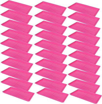 SUNPACK 10" x 20" Heavy Duty Mesh Plastic Seed Starting Tray, Magenta, 1" (Pack of 30) - Ensures Water Drainage and Aeration, Perfect for Greenhouses or Indoor Gardening