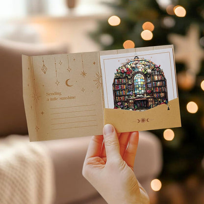 Book and Flower Bookish Acrylic Suncatcher Stained Glass Effect Window Car Hanging Christmas Ornament Indoor Outdoor Decor Garden Bookworm Sun Catcher Book Lover for Women Mom Grandma