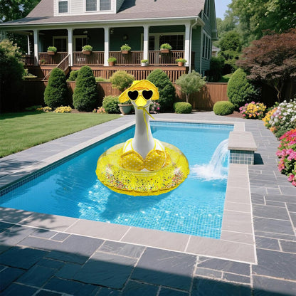 Hawaiian Goose Clothes & Bikini Goose Clothes (4pec) - Fits Large 23" H Statue - Outdoor Garden Statues for Yard, Lawn, Patio & Party Decoration - Garden Sculptures
