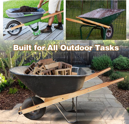 Wheelbarrow Handles Replacement Kit - Heavy Duty Pine Wood Wheelbarrow Replacement Handles - Fits Most Wheelbarrows, Ideal for Garden & DIY Use
