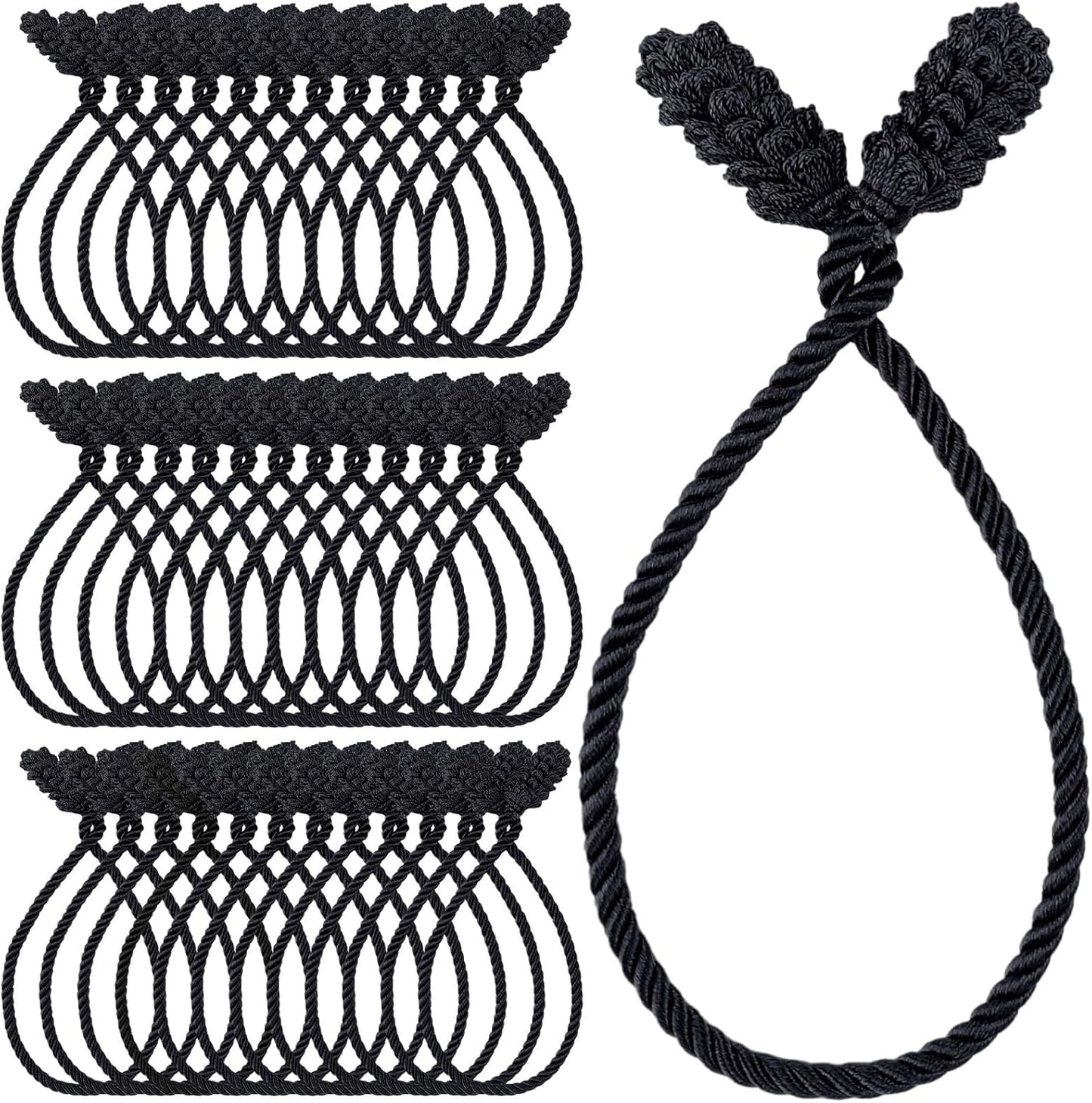 Shappy 36 Pieces Christmas Garland Banister Ties Christmas Decorative Reusable and Flexible Twist Ties for Garland, Banister Home Decoration (Black)