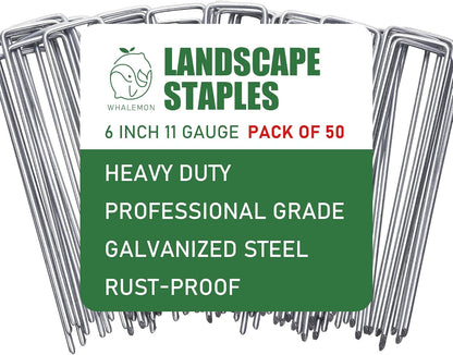 50 Pack 6 Inch 11 Gauge Garden Stakes Yard Stakes for Christmas Garden Decoration, Hot-dip Galvanized Stakes