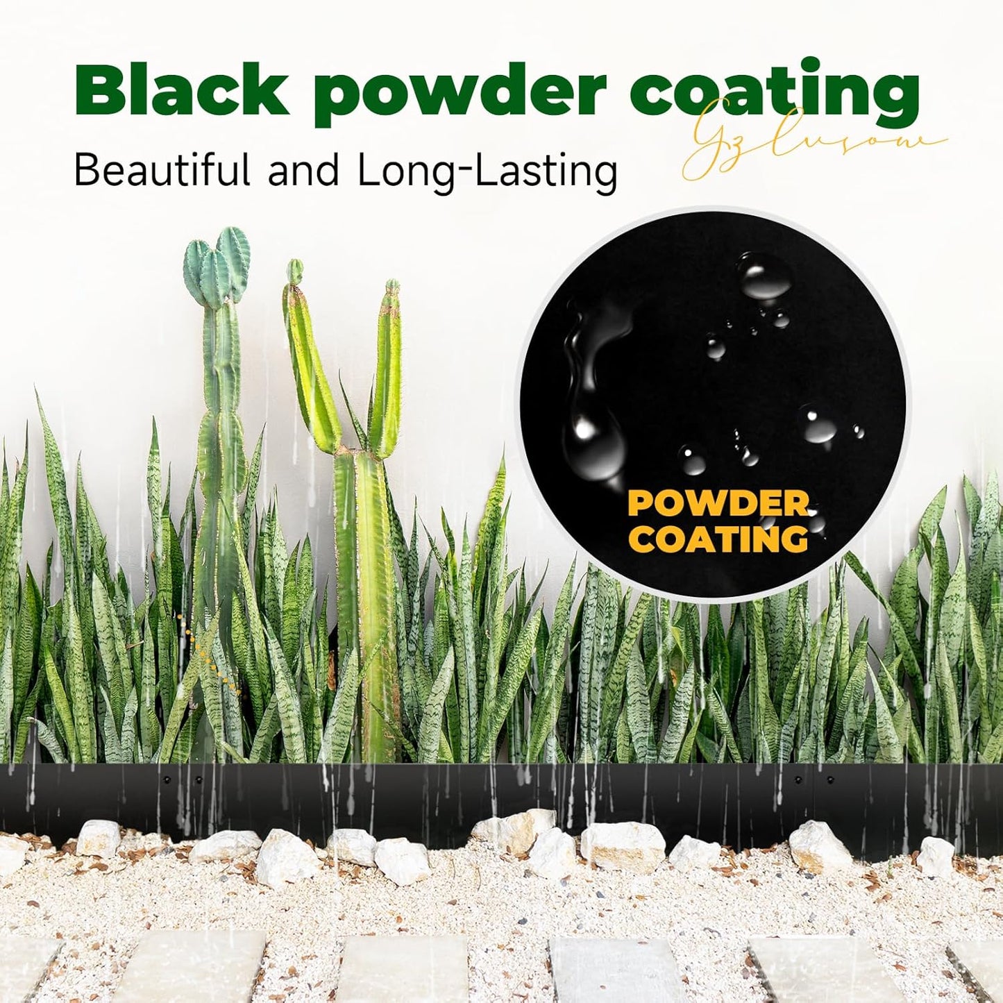 Steel Garden Edging with Top Bending Protection Metal Lanscape Edging Steel Lawn Edging 40 inch Strips, 8 inch Depth 180 Degree Bend for Garden,Lawn,Backyard, 6 Pack (8 inch-180 Degree Bend, Black)