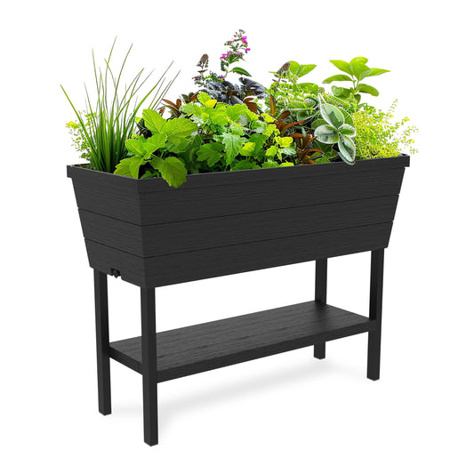 Keter Urban Bloomer 12.7 Gallon Raised Garden Bed and Outdoor Herb Garden Planter with Self