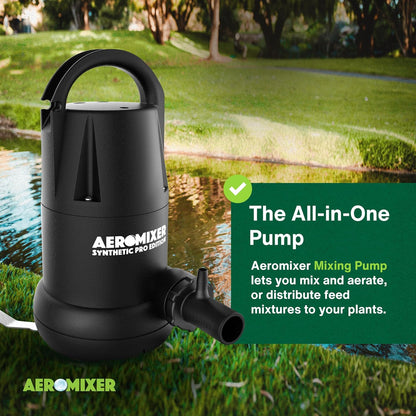 Aeromixer Synthetic 3/4 HP Submersible Mixing + Aerating Pump - Submersible Water Pump for Nutrient Mixing and Aerating, Electric Garden Water Pumps, Heavy Duty Outdoor Pumps for Farming and Gardening