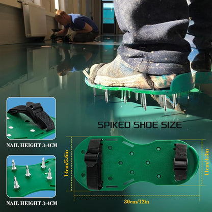 Self Leveling Concrete Tools, Spiked Roller for Self Leveling Epoxy Floor Tool Kit - Cement Leveling Tools with Roller Brush, Spike Shoes, Stainless Steel Scraper Self-Leveling Rake