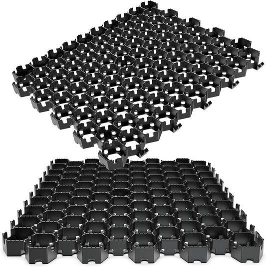 Standartpark Vodaland Permeable Pavers - HexPave Grass & Gravel Permeable Paver System - 100% Recycled PPE Plastic Pavers, Handles 27,000 lbs, 1" Depth, 1450 s.f / 488 Units
