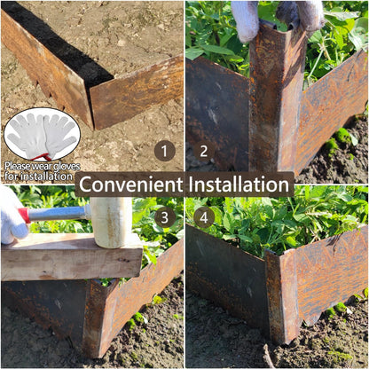 Cor-Ten Steel Landscape Edging Connector Clip with Rust Patina Finish, Pre-Rusted Cor-Ten Connector Clip, 6 in