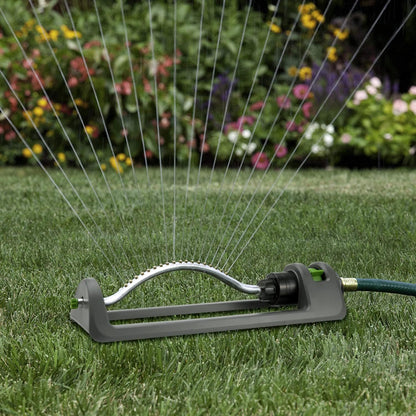 Lawn Sprinkler, 18-Hole Brass Nozzle Oscillating Sprinkler, Garden Tool for Lawns up to 3,600