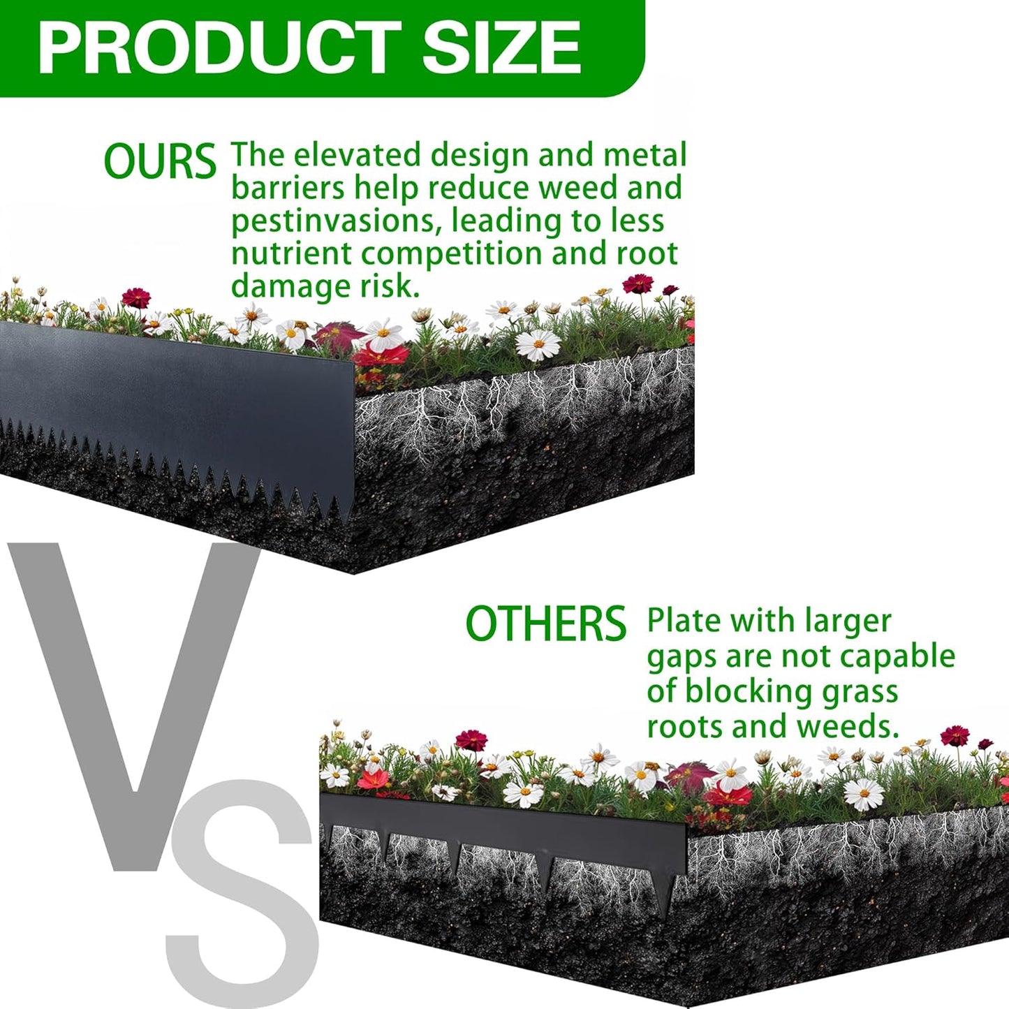 Metal Landscape Edging 6 Pack 40" L x 6" H,Galvanized Bendable Metal Garden Edging,Hammer- in Steel Landscape Edging with a Pair of Gloves and 7 Clips,Navy Blue (20 FT Total)