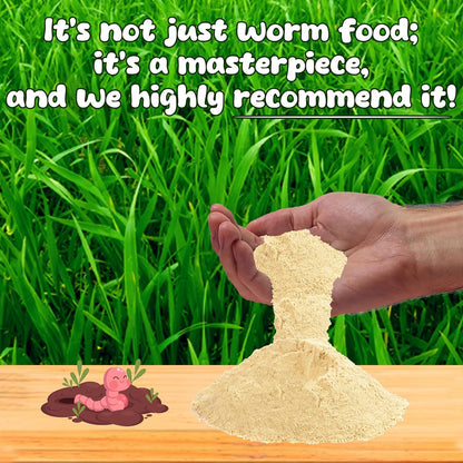 Food for Worms - Mineral-Rich Earthworm Chow, Boosts Composting Efficiency and Promotes Healthy Worms - Nutrient Blend Worm Food for Nightcrawlers & Red Wigglers, 3 Pound