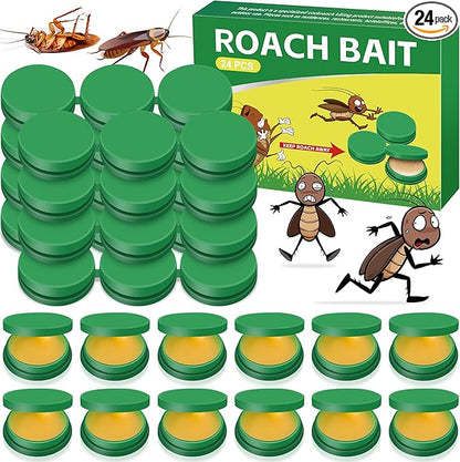 Roach Bait - Cockroach Killer Indoor Infestation, Roach Traps Cockroach Bait Gel,Indoor Home Repellent for Small Large Cockroaches, Get Rid of Roaches Permanently Outdoor (24)