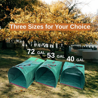 Leaf Collector – 3-Pack Heavy Duty Yard Waste Bags, 40-Gallon Collapsible & Reusable for Grass Clippings, Leaves & Garden Debris