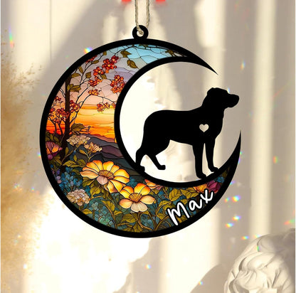 Personalized Dog Memorial, Custom Name Greater Swiss Mountain Dog Christmas Ornament with Name, Custom Breeds, Pet Loss Light Catcher, Gifts for Lovers Loss of Pet Sympathy on Mothers Day Christmas