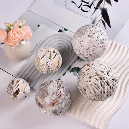 JIC Gem Extra Mexican White Agate Crystal Sphere Decorative Crystal Ball White Gemstone Sphere for Meditation Office Table Decorations 100-110mm