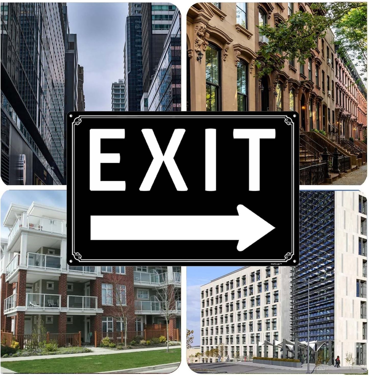 12x16" Exit Sign With Left Arrow - High-Intensity Aluminum Parking Lot Sign, Weatherproof & Fade-Resistant, Ideal for Outdoor & Indoor Use - Curbside Sign(horizontal version)