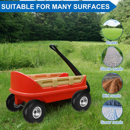 4.10/3.50-4" Flat Free Tires, 10 Inch Solid Tires and Wheels Replacement with 5/8" Axle Bore Hole, 2.2" Offset Hub for Hand Truck, Garden Cart, Lawn Cart, Wheelbarrow, 2 Pack