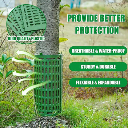 7pcs Tree Trunk Protector, Tree Guards Trunk Protector with Twist Ties, Resizable for Various Size Trees or Plants, Preventing Tree Bark Damage from Pruners, Mowers, and Rodents