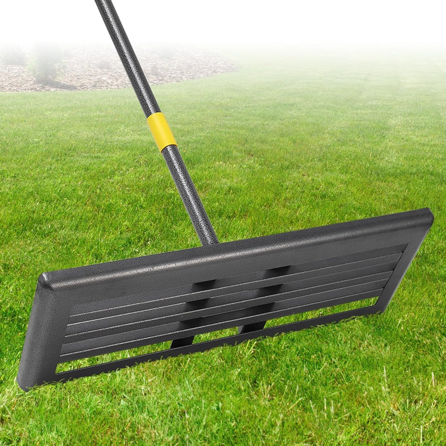 Professional Lawn Leveling Rake 30x10in - Heavy Duty Leveling Tool with 72in Adjustable Stainless Steel Handle | Golf Field Sand Spreader, Football Pitch Grass Leveler | Rustproof Turf Grading Rake