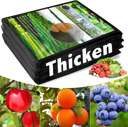 Thicken Garden Netting Plant Covers 6.6 x 33 Ft Insect Netting for Garden Mesh Netting Nano PP for Vegetable Fruits Reusable Plants Netting Covers Protect Garden Plants from Insects Birds,Black