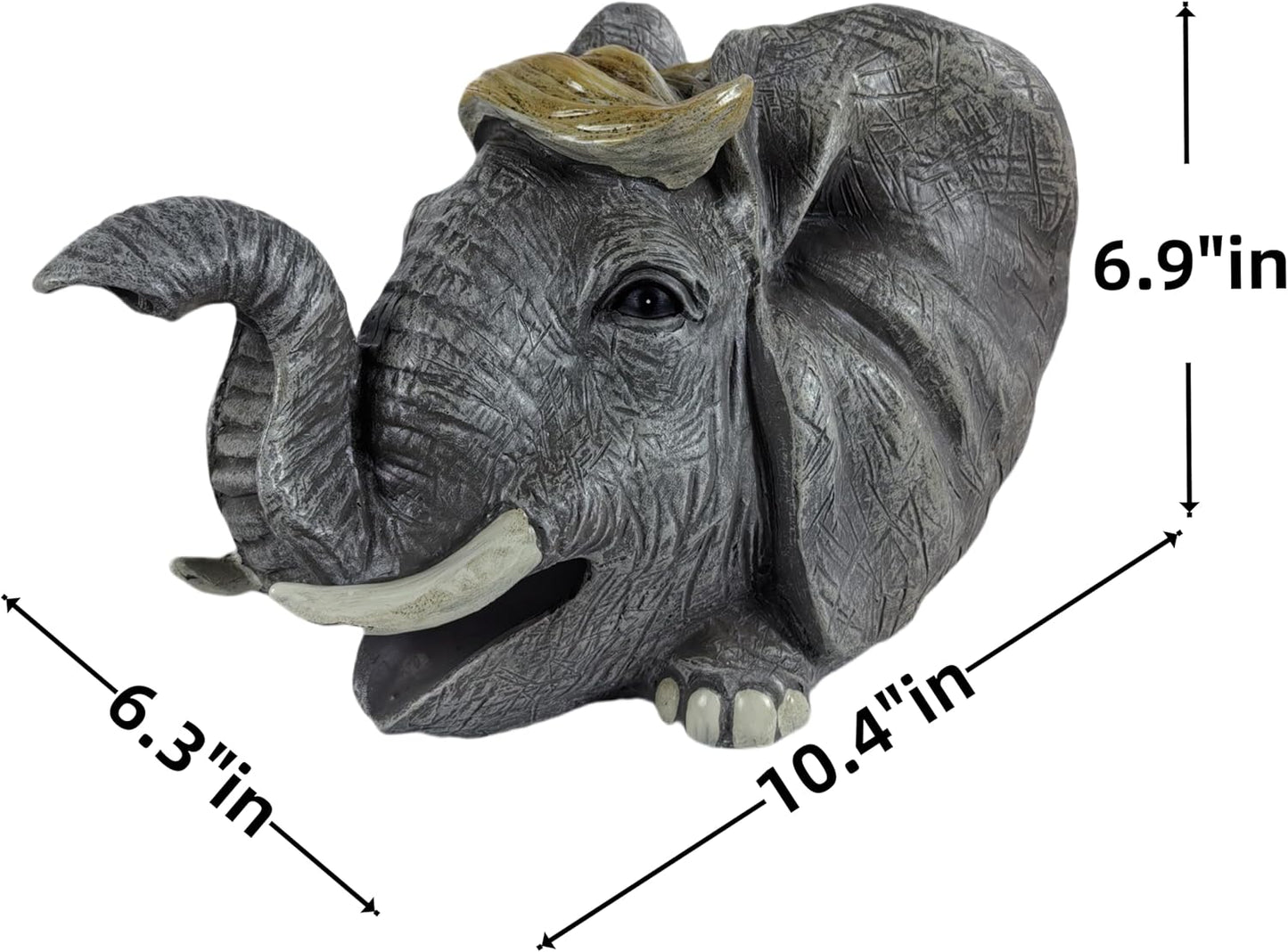 coolboy Elephant Statue Gutter Downspout Extension Decorative,Animal Garden Statue Outdoor Decor,3"×4" Rain Gutter Downspout Splash Block,Rain Downspout Diverter