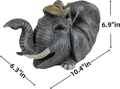 coolboy Elephant Statue Gutter Downspout Extension Decorative,Animal Garden Statue Outdoor Decor,3"×4" Rain Gutter Downspout Splash Block,Rain Downspout Diverter