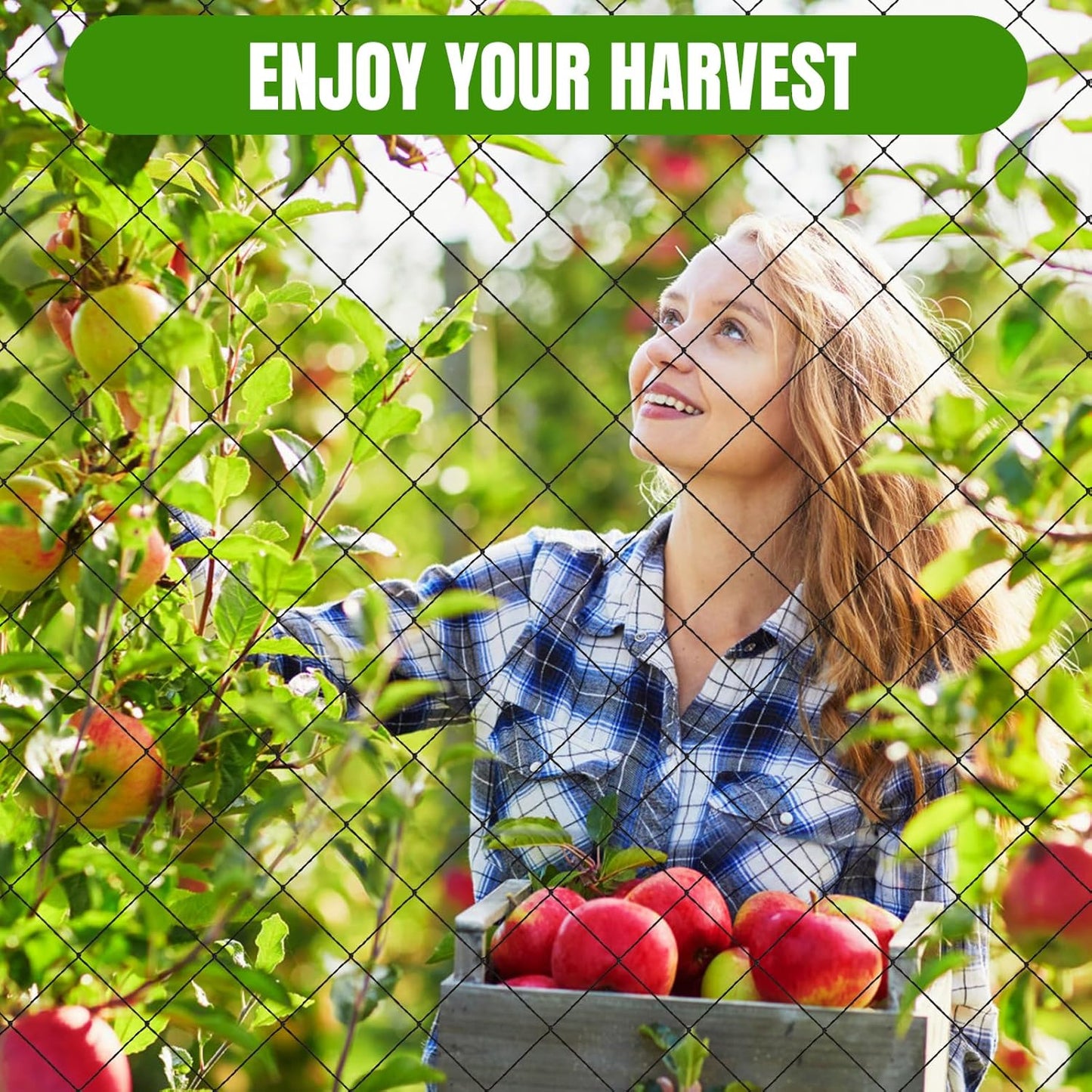 SPORTYOUTH Bird Netting for Chicken Coop, 25x50 ft Poultry Netting Heavy Duty 2.4" Mesh Nylon Garden Hawk Aviary Netfor Blueberry Bushes Fruit Trees Vegetable Against Birds Squirrels Deer