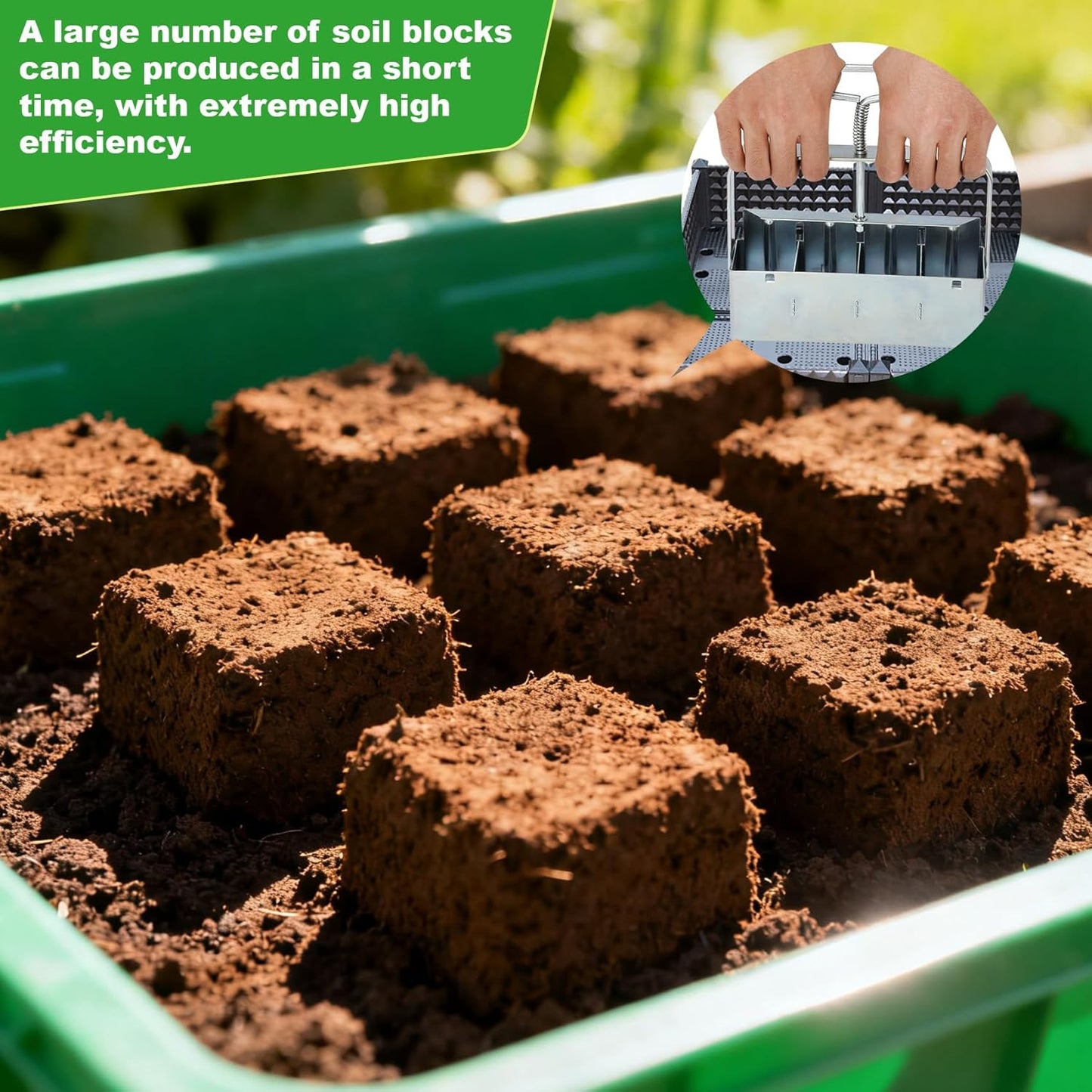 Soil Block Maker, Handheld Mini 4 Soil Block Maker, A Must-Have Nutrient Soil Blocker for Garden Enthusiasts and A Premium Gardening Essential for Seed Starting