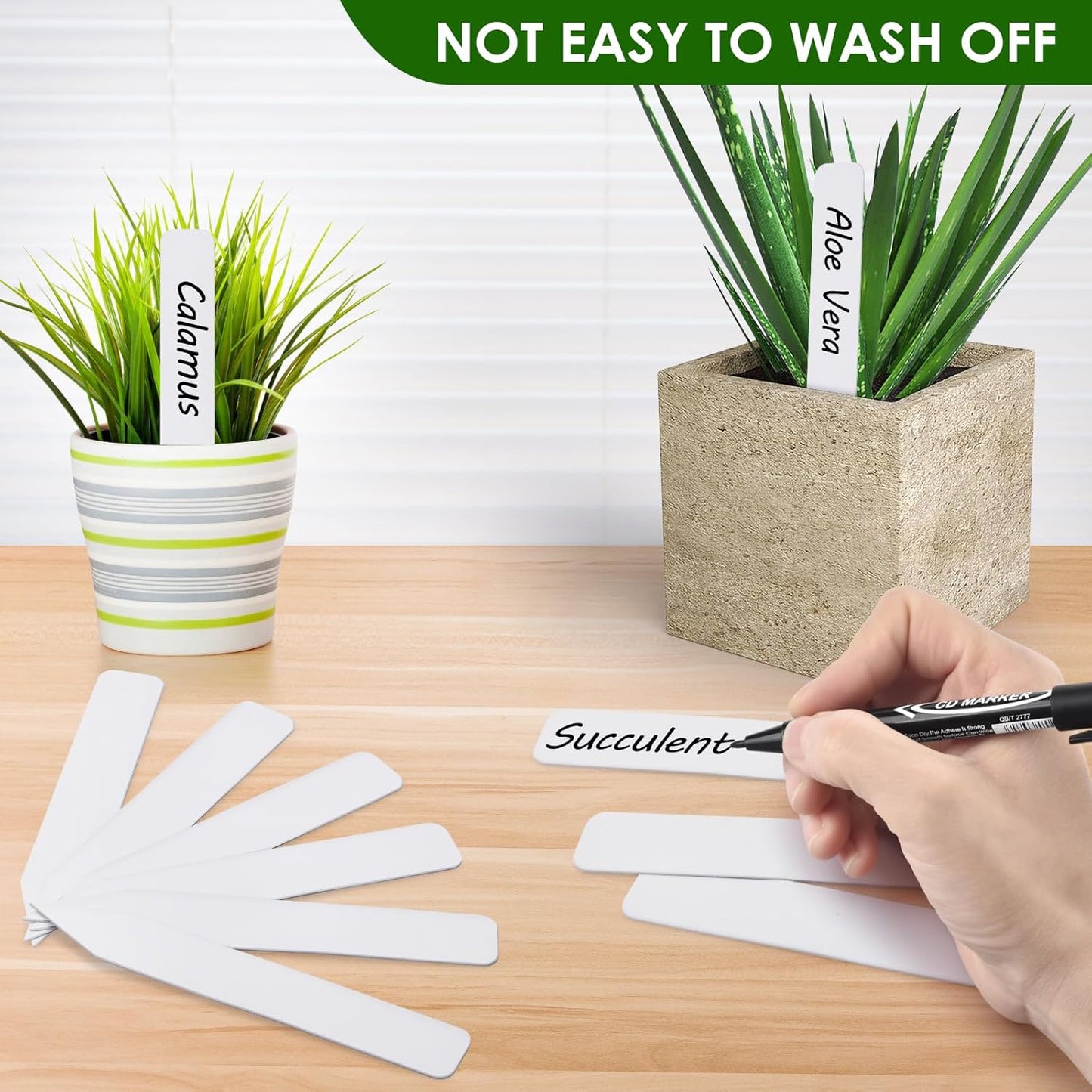 Plant Labels 120PCS, Darfukei Outdoor Waterproof Garden Markers, Plastic Nursery Seed Plant Tags with Bonus a Permanent Marking Pen, Gardening Gifts for Women Men…