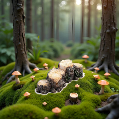 Miniature Resin Stump Micro Landscape Fairy Garden Ornament Mini Doll House Outdoor Landscape Decor Outdoor Statues Garden Sculptures Outdoor Décor Miniature Landscape