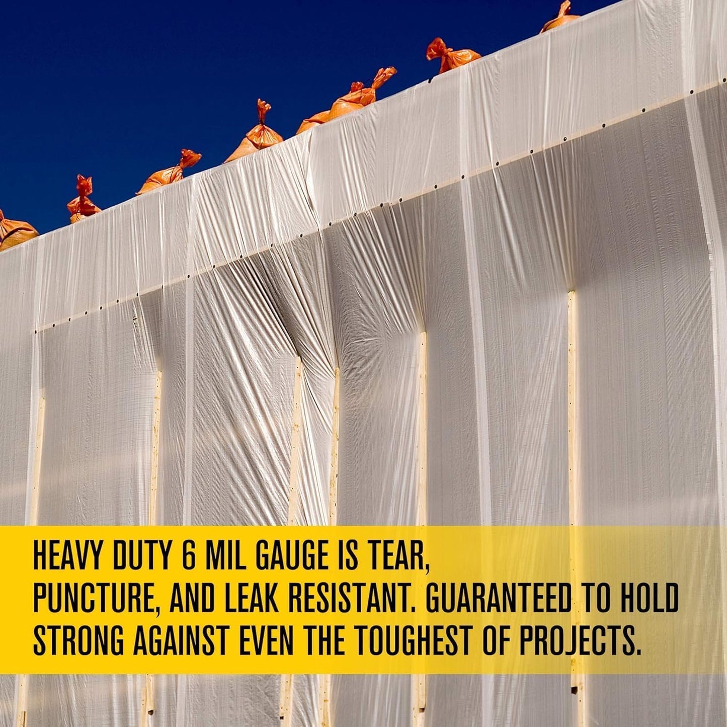 Aluf Plastic Sheeting - 4 Rolls of 10' x 100', 6 MIL Heavy Duty Gauge - Clear Vapor and Moisture Barrier Sheet Tarp/Drop Cloth for Painting, Furniture Covers, Carpet Cover, Floor, Paint, Painters