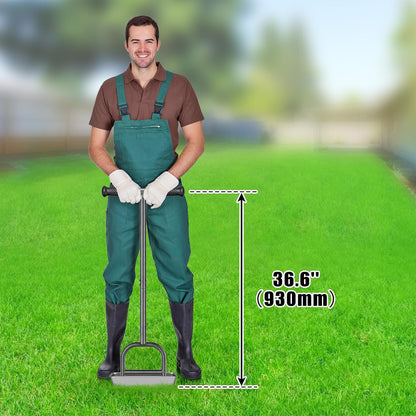 Lawn Coring Aerator Tool, Stainless Steel 4-Core Manual Plug Aerator for Yard & Lawn Aeration, Durable Aeration Tool with Soft Rubber Grip for Compacted Soil & Grass Care