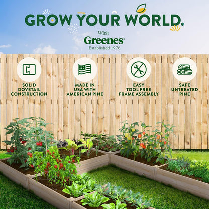 Greenes Fence Original Pine Raised Garden Bed, 8' x 12' x 10.5" U-Shaped Bed - Made in USA with American Pine