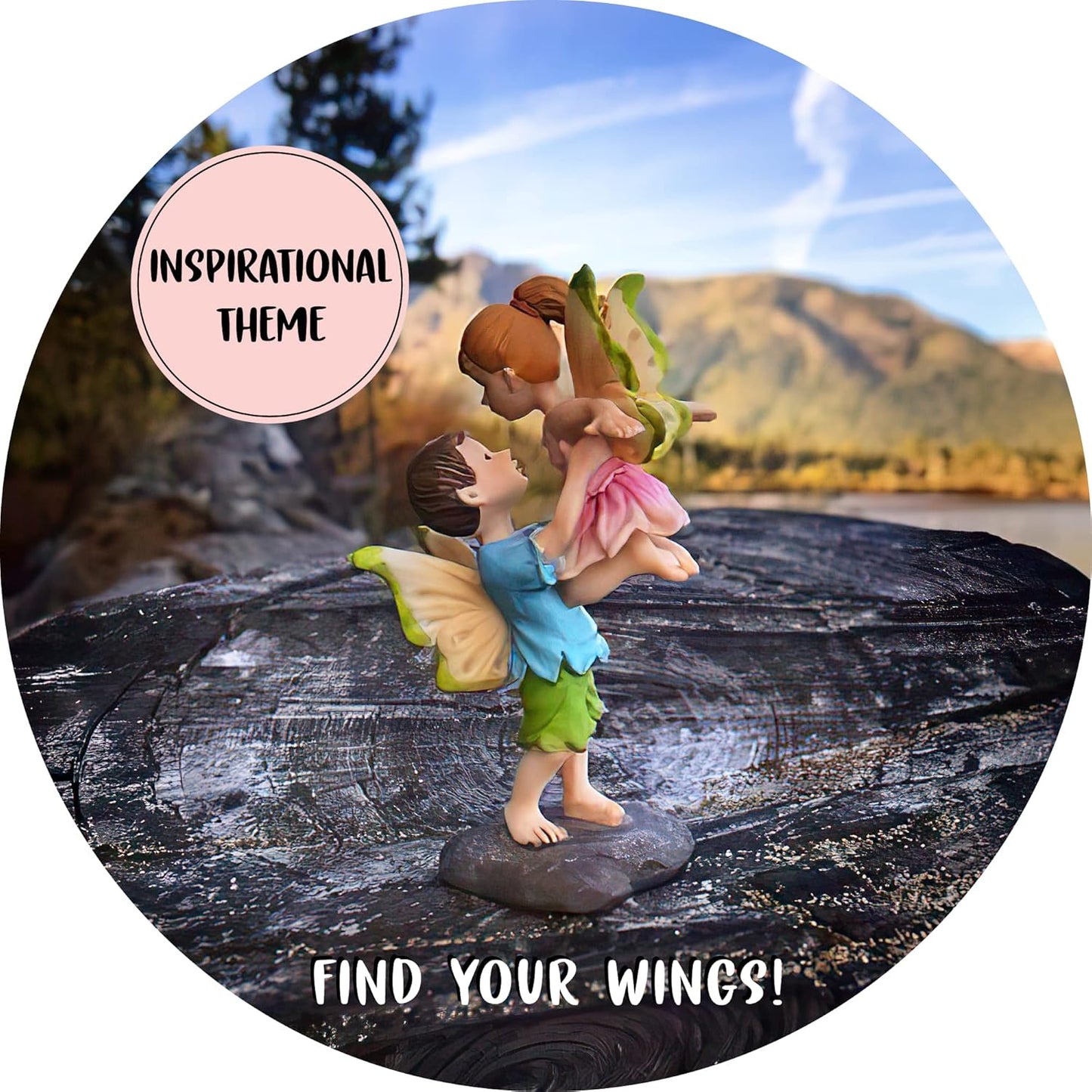WILD PIXY Miniature Fairy Figurine - Fairy Garden Fairies with an Inspiration Theme, Includes A Fairy Poem and Gift Box, Gorgeous Miniature Garden Decoration for Indoor or Outdoor Fairy Gardens