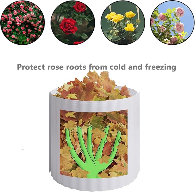 DECOHS 8 PCS Winter Rose Collar-Warm Rose Cones for Plant-Connectable Winter Rose Plant Protective Cover for Protecting Plants from Wind Blows Animals Eating