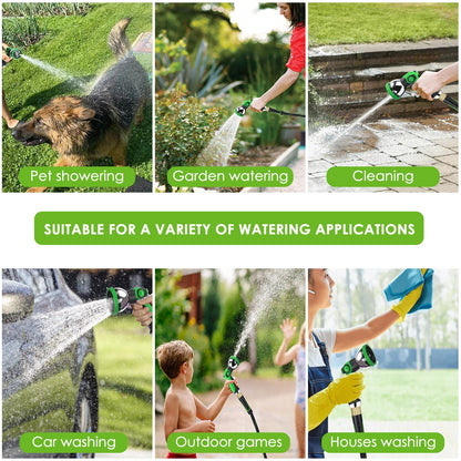 HORTICORA Garden Hose 100 ft, Non-Expandable Ultra-Lightweight Flexible Hose with 360° Dual-End