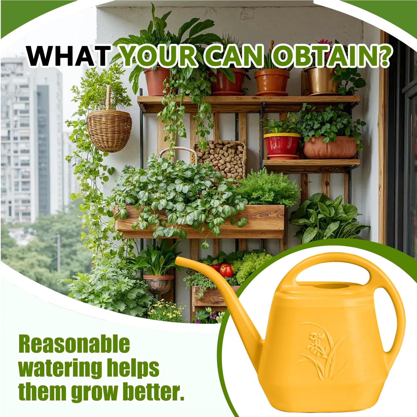 VKPLITE Hand Plastic Watering Can - for Indoor and Outdoor Home Garden Plants - with Long Spout